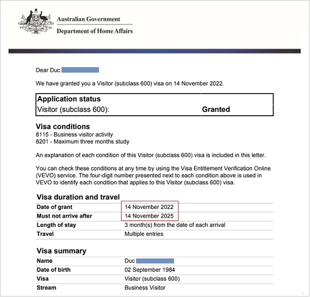 visa 600 úc