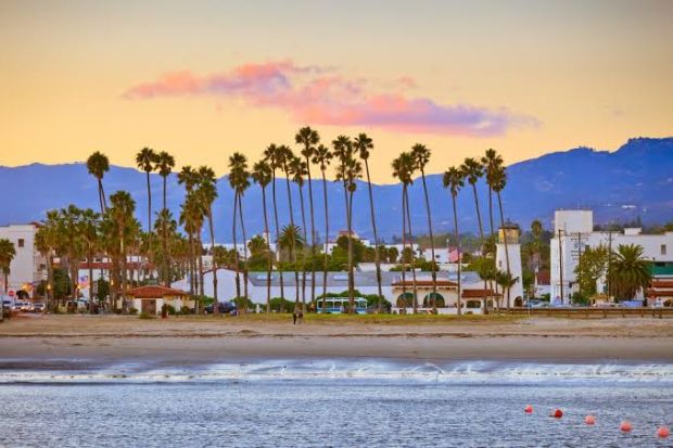 B&atilde;i biển East Beach v&agrave; h&agrave;ng cọ ven biển Santa Barbara - Điểm đến nghỉ dưỡng nổi bật b&ecirc;n bờ Th&aacute;i B&igrave;nh Dương, California