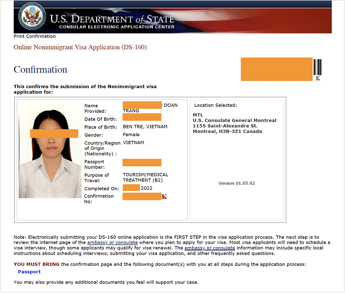 Tờ khai xin visa Mỹ visa mỹ có thời hạn bao lâu