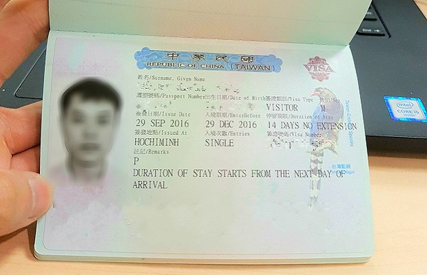 visa Đ&agrave;i Loan nhập cảnh 1 lần