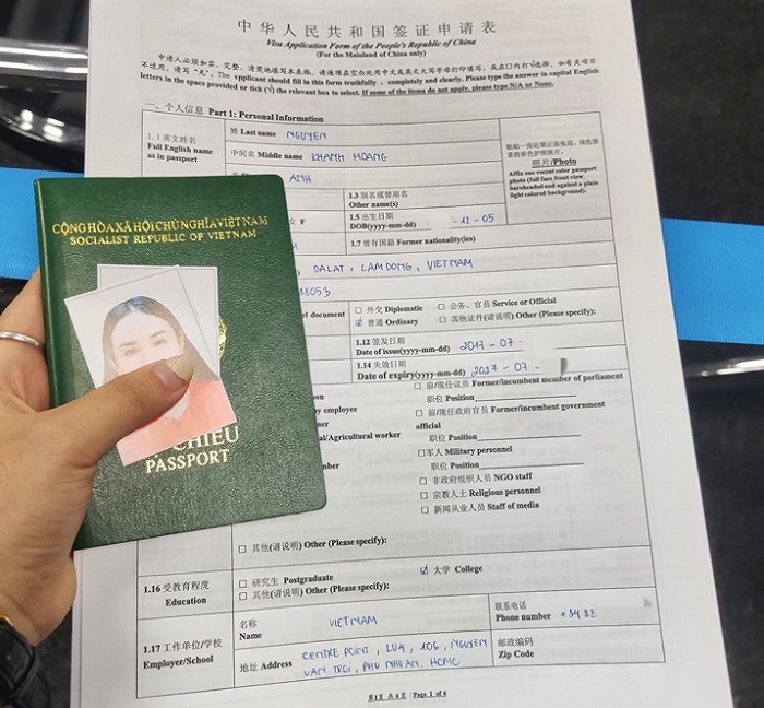 Thủ tục xin visa Trung Quốc 3 tháng nhiều lần