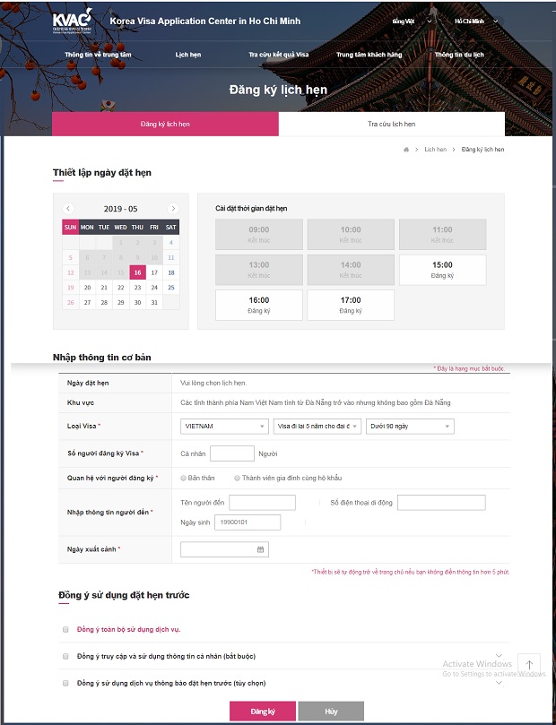 quy dinh ve xin visa Han Quoc