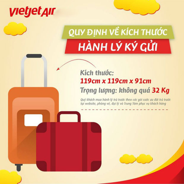 Quy định kích thước hành lý ký gửi Vietjet Air