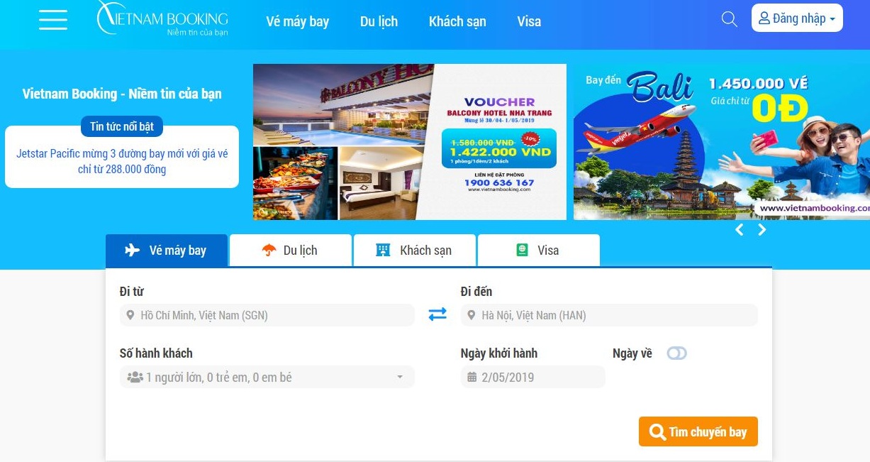 Website chính thức của Vietnam Booking