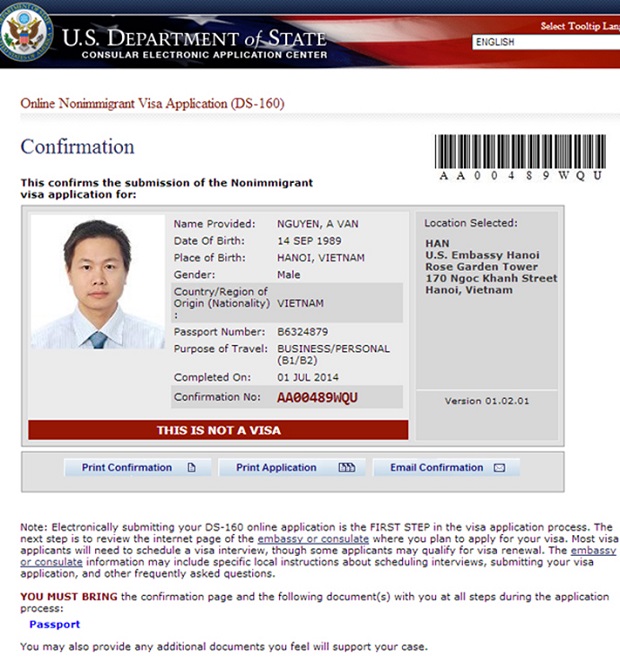 Hồ sơ xin visa du lịch Mỹ