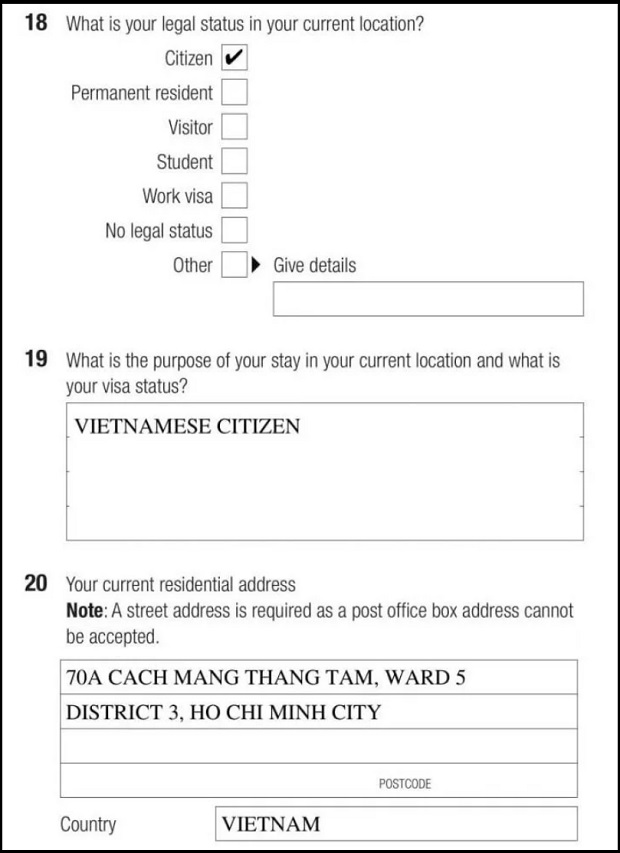 Form xin visa &Uacute;c - 5