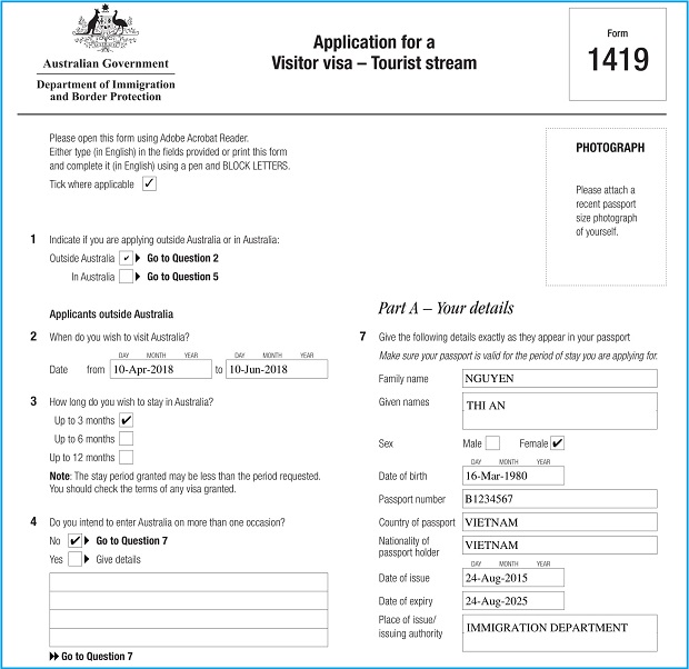 Xin visa du lịch &Uacute;c