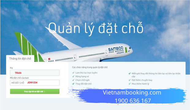 Bước 2 check mã đặt chỗ | Hướng dẫn kiểm tra code vé máy bay Bamboo Airways