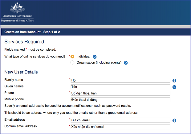 Thủ tục làm visa Úc