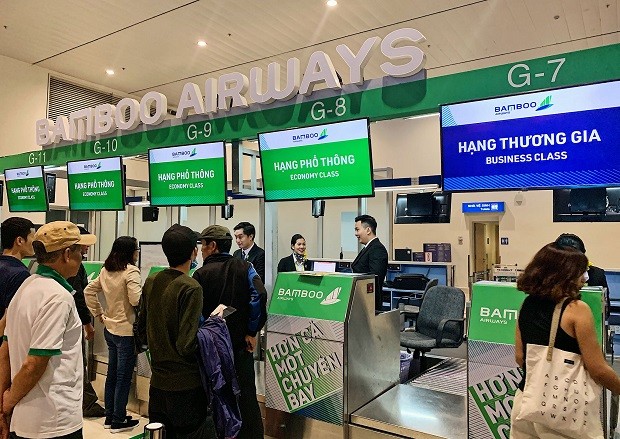 Khu vực checkin của Bamboo |Gi&aacute; v&eacute; Bamboo Airways hạng thương gia l&agrave; bao nhi&ecirc;u ?