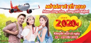 [HOT] Vietjet Air mở bán vé Tết 2020 – Tung triệu vé giá chỉ từ 2.020 đồng