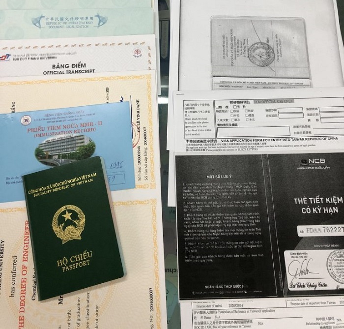 hồ sơ làm visa Đài Loan