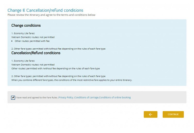 Quy định về đổi trả của Vietnam Airlines