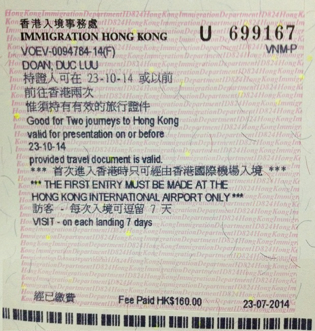 Visa Hong Kong