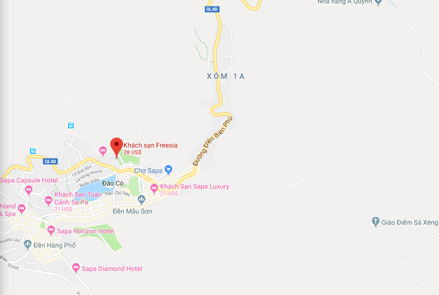 Review vị tr&iacute; Kh&aacute;ch sạn Freesia Sapa