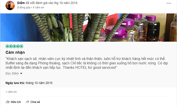 Review của kh&aacute;ch h&agrave;ng Kh&aacute;ch sạn Freesia Sapa 1