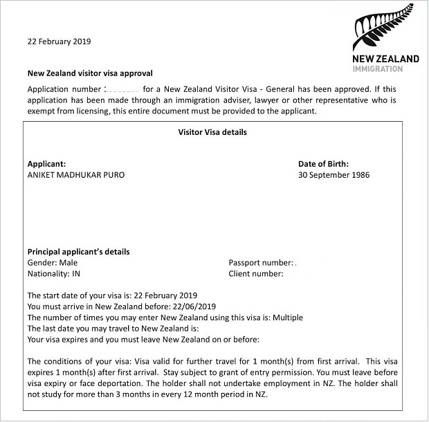 Visa New Zealand online