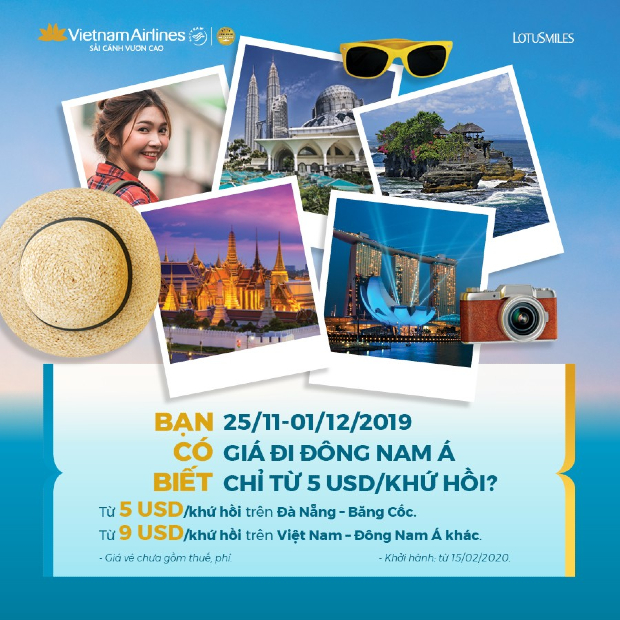 Vietnam Airlines khuyến mãi hấp dẫn cho chặng bay đi Đông Nam Á Vietnam Airlines khuyến mãi