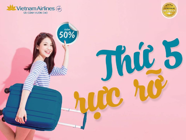 Chương trình khuyến mãi thứ 5 rực rỡ ưu đãi đến 50% cho các chuyến bay nội địa Vietnam Airlines khuyến mãi thứ 5 rực rỡ