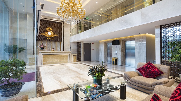 Sảnh chờ sang trọng tại Sea Pearl Nha Trang 4 sao đường Trần Ph&uacute;