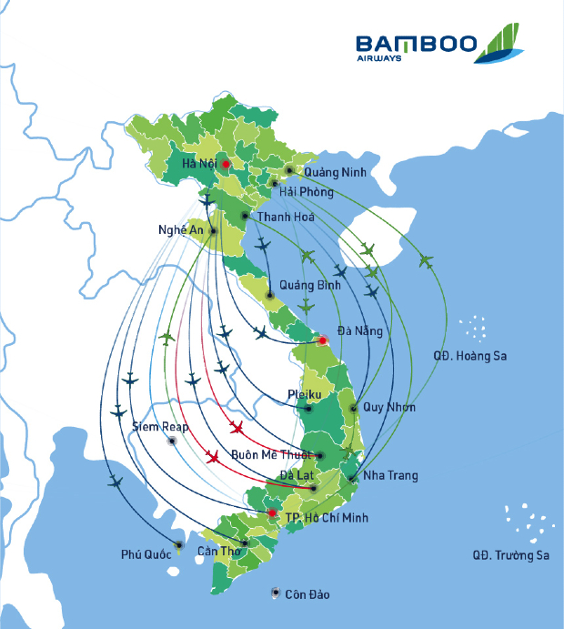 đường bay nội địa Bamboo Airways