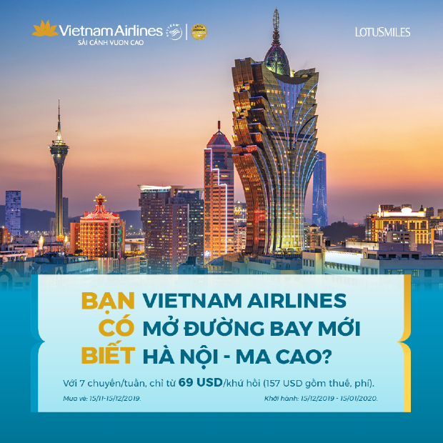 v&eacute; m&aacute;y bay H&agrave; Nội đi Ma Cao