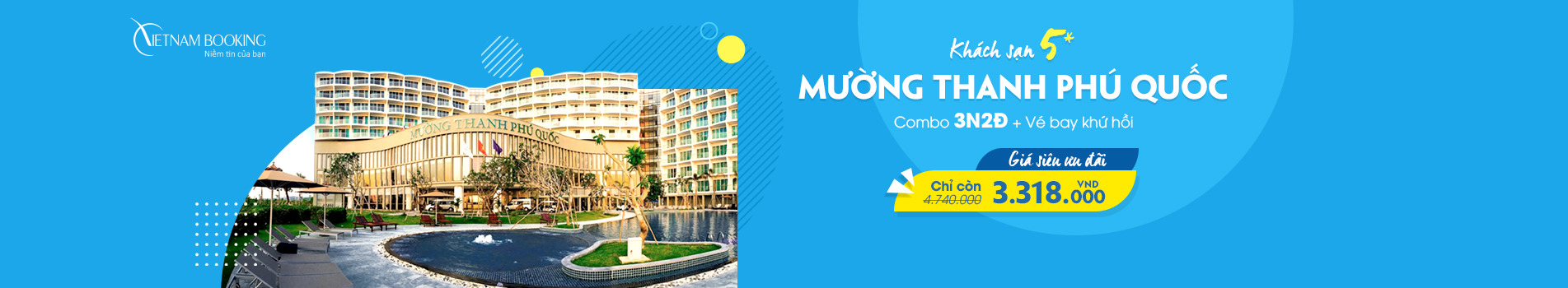 Combo Khách sạn Mường Thanh Phú Quốc 5 sao + Vé máy bay