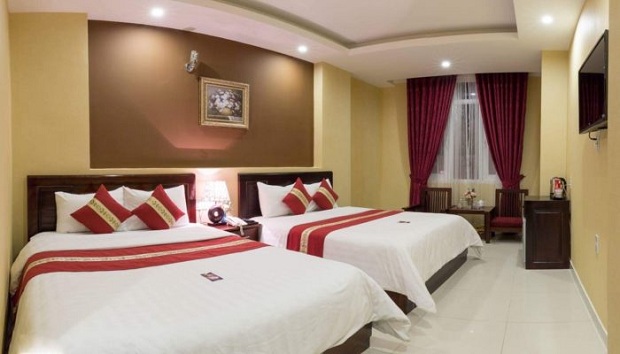 khách sạn 3 sao gần chợ Đà Lạt Victory Dalat Deluxe 2 giường