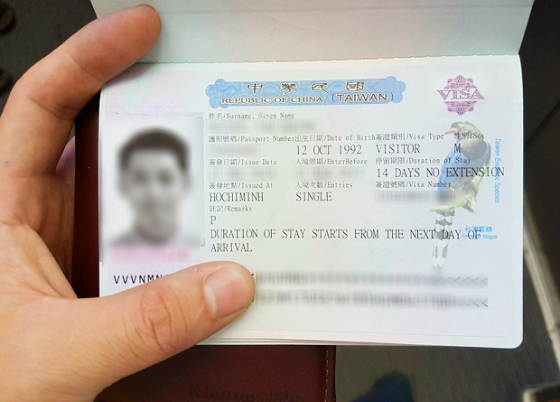 thủ tục xin visa du lịch đài loan