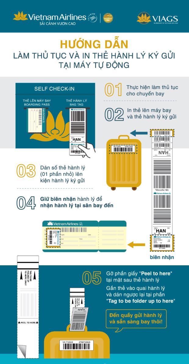 tự l&agrave;m thủ tục h&agrave;nh l&yacute; Vietnam Airlines