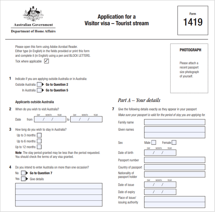 dịch vụ điền tờ khai xin visa &uacute;c