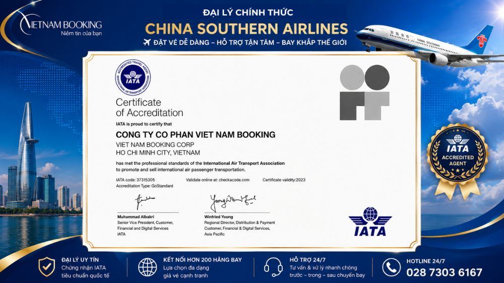 đại l&yacute; China Southern Airlines ch&iacute;nh thức tại Việt Nam - Vietnam Booking