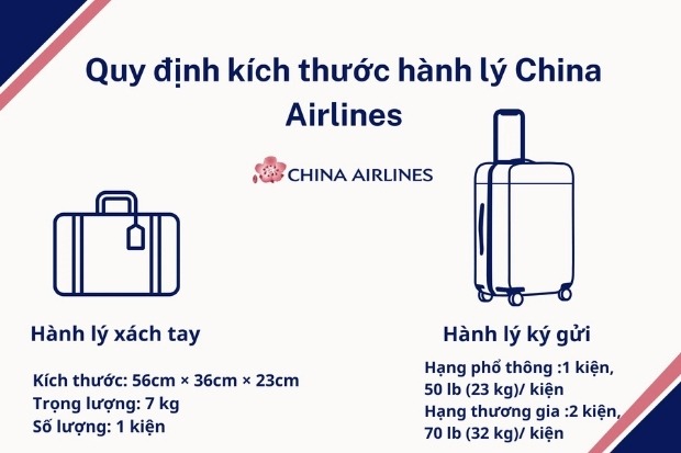 Những thay đổi trong quy định h&agrave;nh l&yacute; China Airlines mới nhất