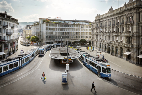 Quảng trường rộng lớn trên tuyến đường Bahnhofstrasse vé máy bay từ Tp Hồ Chí Minh đi Zurich giá rẻ