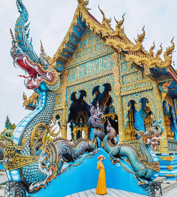 Chùa Wat Rong Suea Ten - Điểm check in tượng ở Chiang Rai vé máy bay từ Hà Nội đi Chiang Rai giá rẻ