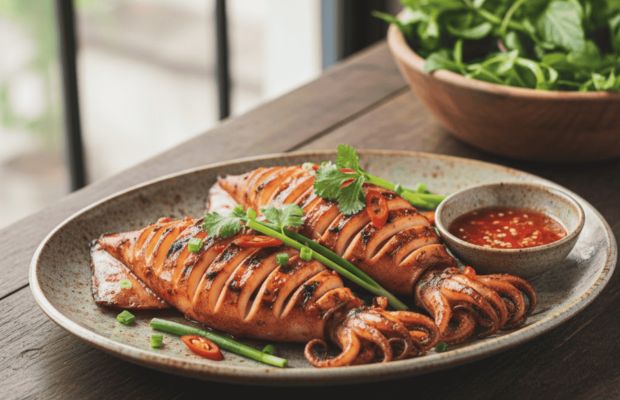 mon-an-hon-son Mực nướng là món ngon nổi tiếng được nhiều thực khách lựa chọn khi ghé Hòn Sơn