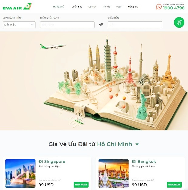 Trang web đặt vé máy bay uy tín
