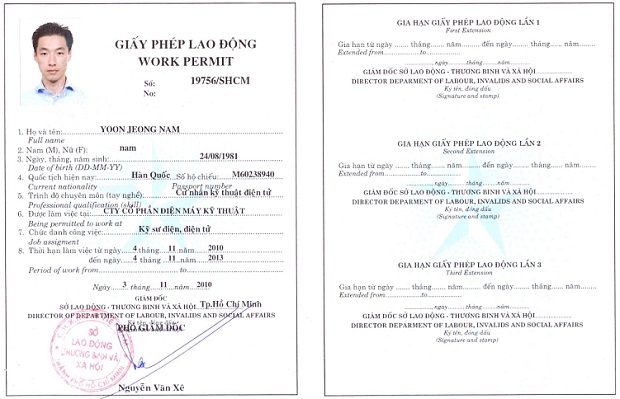xin giấy phép lao động 