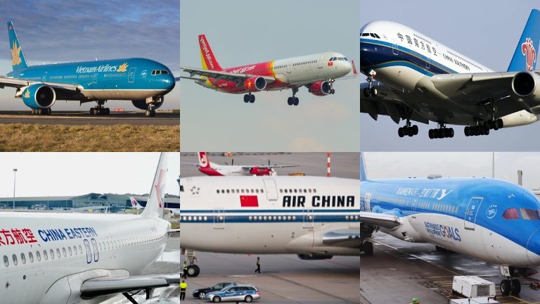 C&aacute;c h&atilde;ng h&agrave;ng kh&ocirc;ng khai th&aacute;c đường bay Trung Quốc Việt Nam
