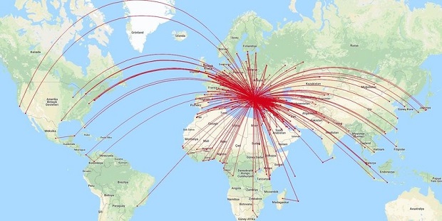 mạng lưới của hãng Turkish Airlines