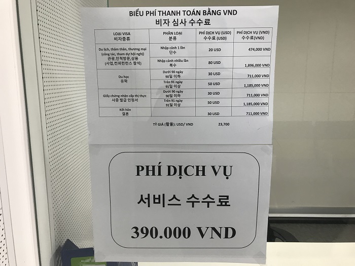 phí xin visa hàn quốc 5 năm