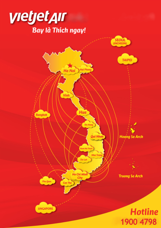 c&aacute;c đường bay quốc tế của Vietjet Air