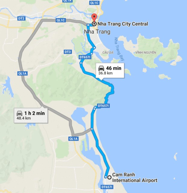 Di chuyển từ s&acirc;n bay Nha Trang về th&agrave;nh phố