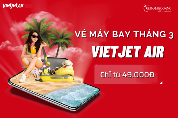 vé máy bay Vietjet Air tháng 3