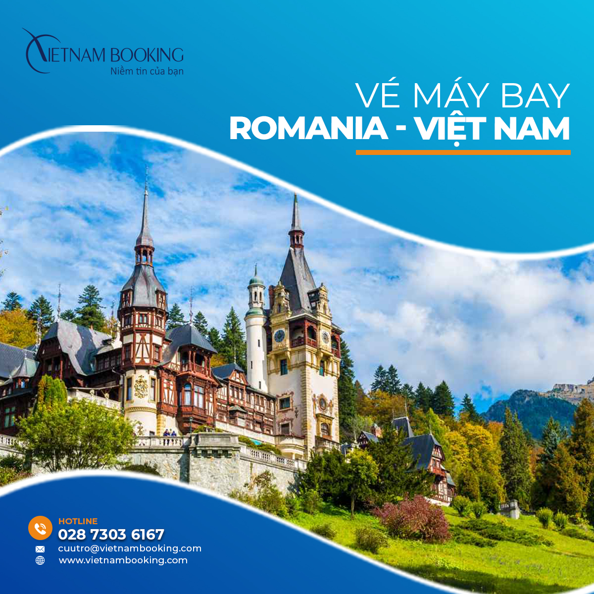 V&eacute; m&aacute;y bay từ Romania về Việt Nam