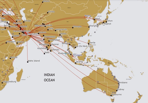 Mạng lưới bay Etihad Airways