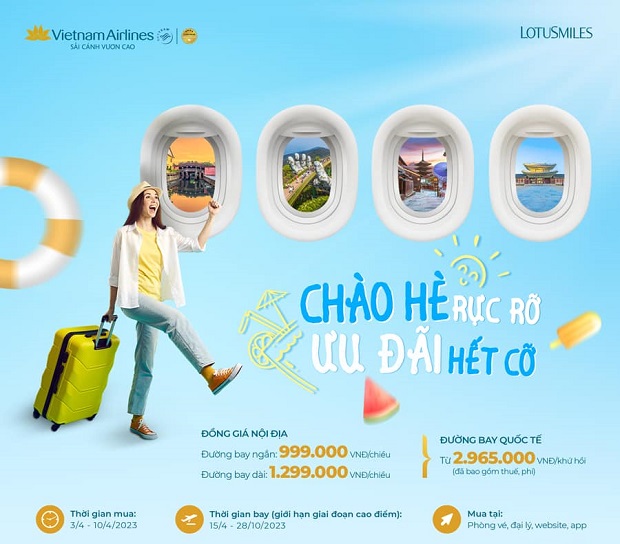 Chào hè cùng Vietnam Airlines, săn vé đồng giá, sẵn sàng cho kỳ nghỉ đáng nhớ cùng gia đình vietnam airlines khuyến mãi