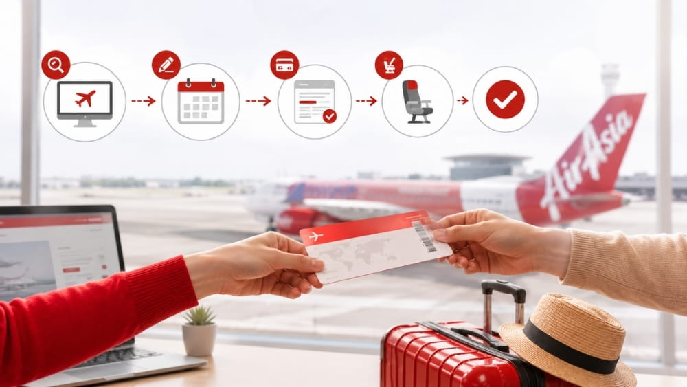 Chi tiết c&aacute;ch đổi v&eacute; m&aacute;y bay AirAsia