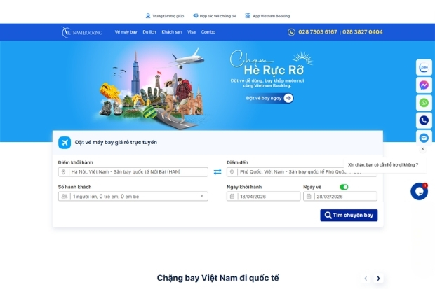 C&aacute;c bước đặt v&eacute; m&aacute;y bay Vietnam Airlines H&agrave; Nội đi Pleiku trực tuyến cực kỳ đơn giản tr&ecirc;n hệ thống Vietnam Booking