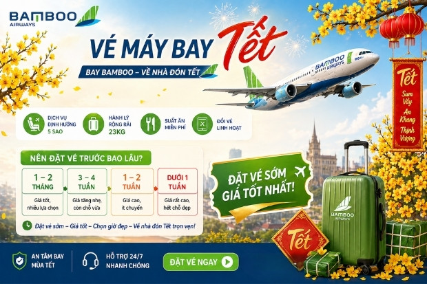 v&eacute; m&aacute;y bay Tết Bamboo Airways đ&atilde; triển khai mở b&aacute;n c&aacute;c dải gi&aacute; linh hoạt 